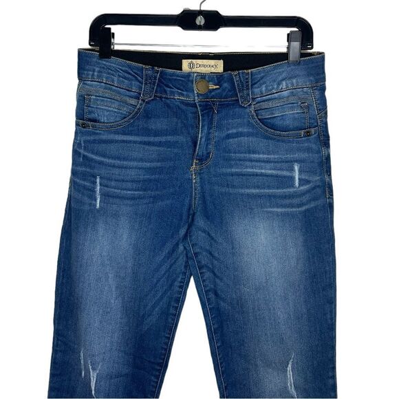 Democracy Blue Ab Solution Stretch Distressed Ankle Skinny Jeans Size 6 - Picture 3 of 9